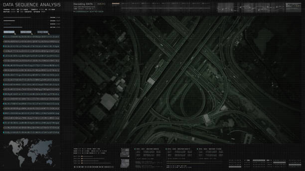 istock Futuristic Satellite Surveillance HUD 1341450417