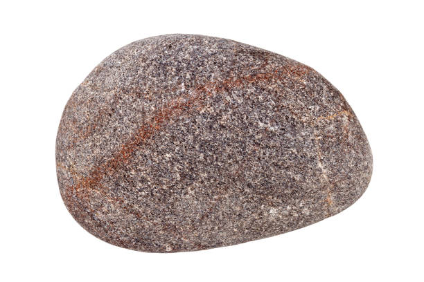 istock Top view of single black and red pebble 1341451311