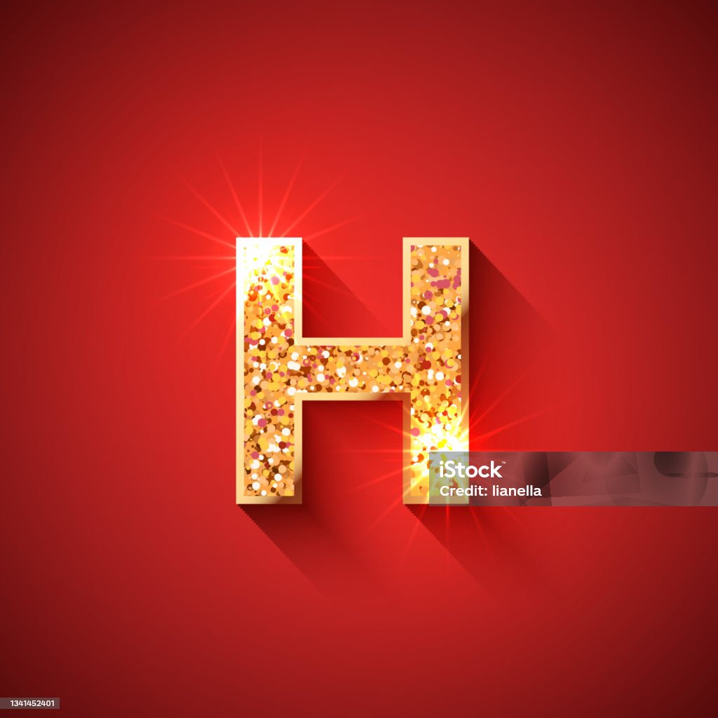 Chữ Vàng Rực Rỡ H Trên Nền Màu Đỏ Hình minh họa Sẵn có - Tải xuống ...