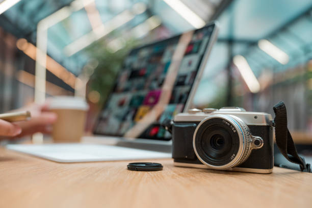 istock A freelance photographer works remotely, a thin mobile computer with a photo on the screen 1341453964