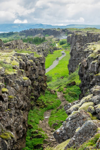 istock Trail in a canyon in Thingvellir National Park, Iceland 1341455828