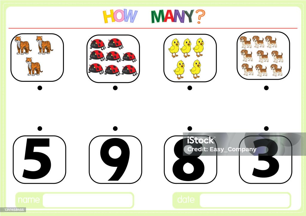 Counting Graphics Illustrations For Educational Games For Children So That Children Can ...