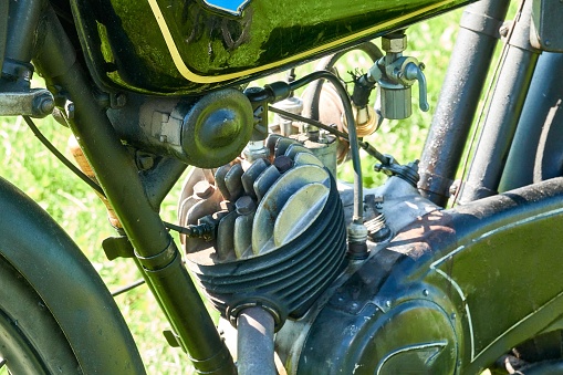 Vintage bike from 1938, engine detail