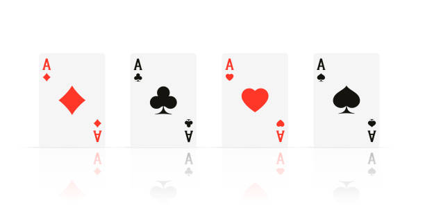 istock Quads. Ace design cazino game element with transparent reflection. Poker or blackjack realistic card. Vector 1341461854