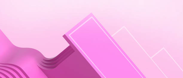 istock Creative idea. Abstract Background. Wavy stripes paper cut and Geometry shapes digital concept for futuristic on purple. copy Space, banner, poster - 3d rendering 1341462213