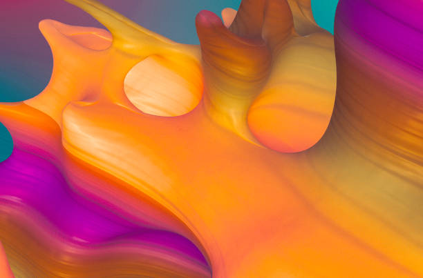 istock Colorful abstract organic shapes with transparent spheres 1341464020