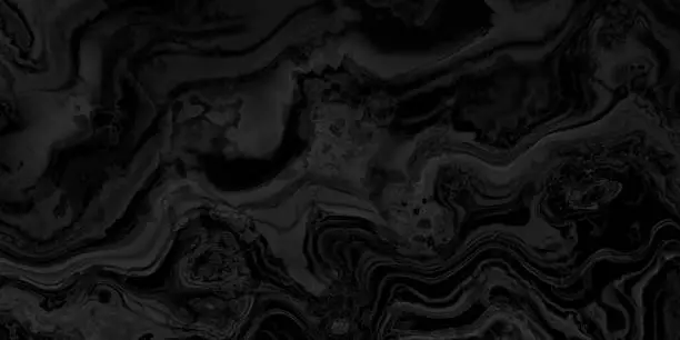 Photo of Black Marble Abstract Ink Texture Liquid Luxury Onyx Background Smoke Gradient Pattern Dark Gray Grey Dirt Full Frame Suminagashi Spooky Horror Halloween Dirty Shape Night Watercolor Art