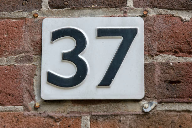 istock Close Up House Number 37 At Amsterdam The Netherlands 1341470545
