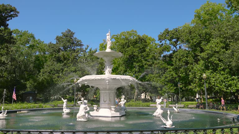 Historic Forsyth Fountain in Savannah, Georgia