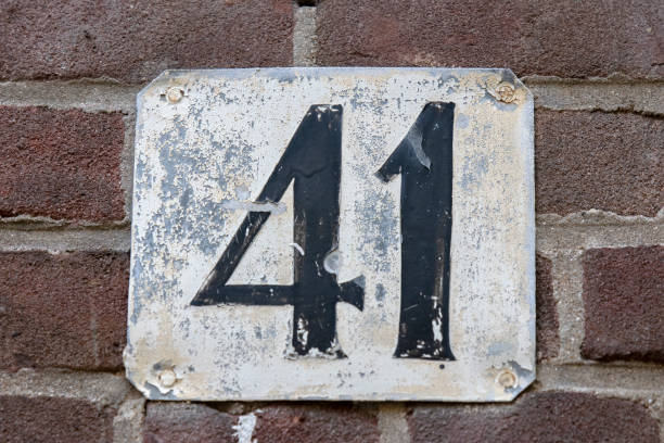 istock Close Up House Number 41 At Amsterdam The Netherlands 1341470675