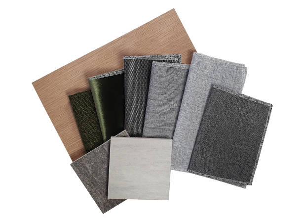 istock various texture and pattern of fabric, stone tile, oak wooden laminated samples swatch for luxury style isolated on white background with clipping path. drapery, floor tile, wooden veneer materials. 1341470797
