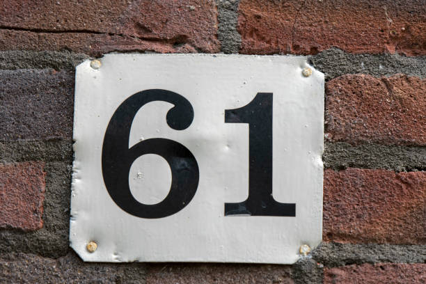 istock Close Up House Number 61 At Amsterdam The Netherlands 1341470857