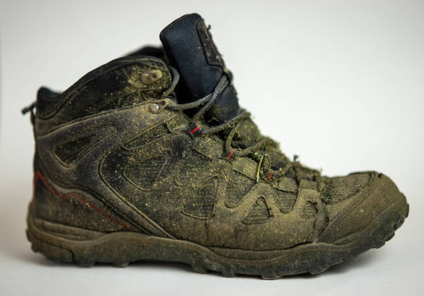 istock old and used hiking shoe 1341472070