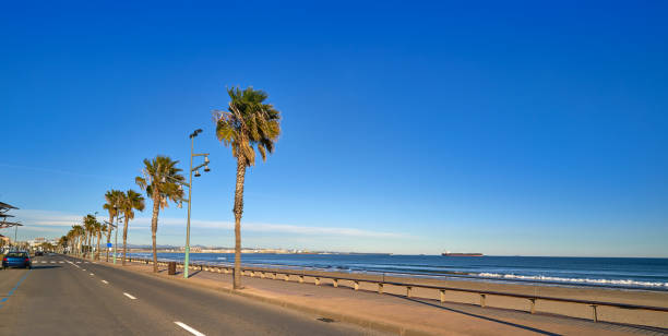 Platja de La Pineda beach in Vila-Seca of Tarragona at Catalonia