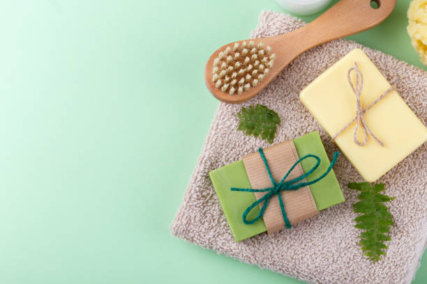 istock Hand made soap with olive and argan oil 1341472271