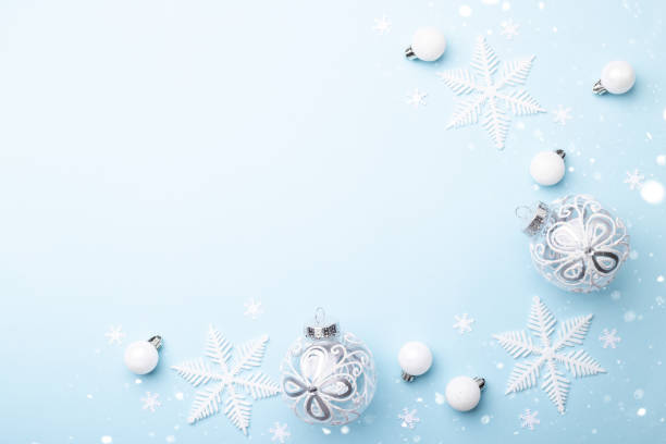 istock White glass decorative Christmas or New year ornaments 1341473887
