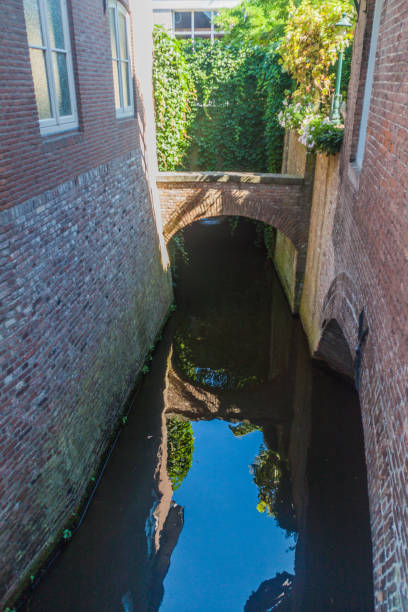 old houses and a canal in den bosch, netherlan - s hertogenbosch stockfoto's en -beelden