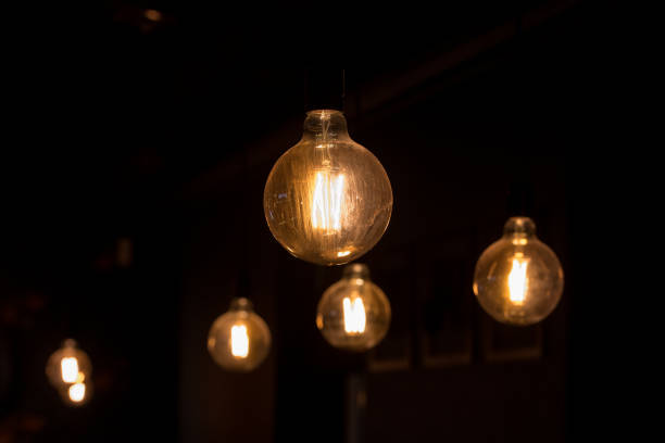 istock Retro Decoration Incandescent light bulb - texture, background 1341477758