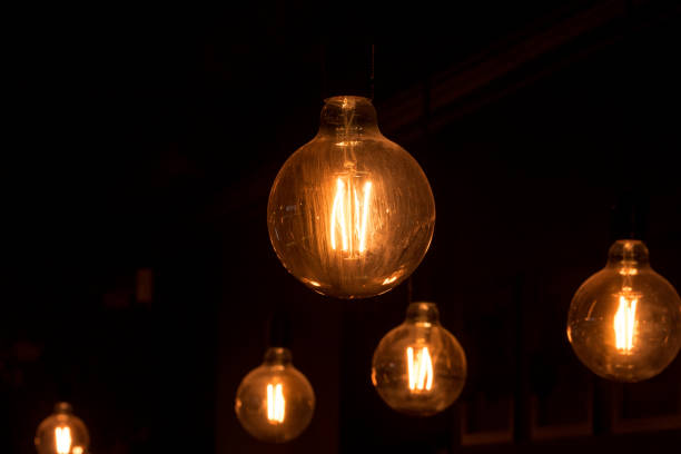 istock Retro Decoration Incandescent light bulb - texture, background 1341477782