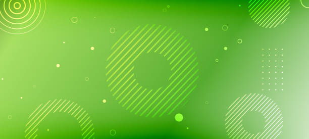 抽象的な緑のグラデーション幾何学的図形の円の背景。現代の未来的な背景。ランディングページ、ブックカバー、パンフレット、チラシ、雑誌、ブランディング、バナー、ヘッダー、プレ� - green backgrounds spotted abstract点のイラスト素材／クリップアート素材／マンガ素材／アイコン素材