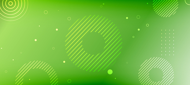 Abstract green gradient geometric shape circle background. Modern futuristic background. Can be use for landing page, book covers, brochures, flyers, magazines, any brandings, banners, headers, presentations, and wallpaper backgrounds