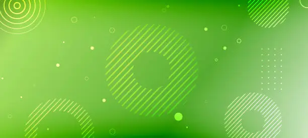 Vector illustration of Abstract green gradient geometric shape circle background. Modern futuristic background. Can be use for landing page, book covers, brochures, flyers, magazines, any brandings, banners, headers, presentations, and wallpaper backgrounds