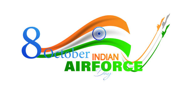Indian Air Force Day. 8 October. Vector Illustration of Indian Air Force Day observed on October 8. Banner with fighter planes flying in 3 direction Indian Air Force Day stock illustrations