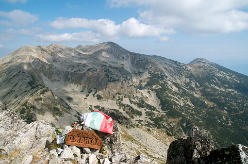 View to peaks Polejan and Bezbog from Jangal peak in Pirin National Park, Bulgaria, Europe