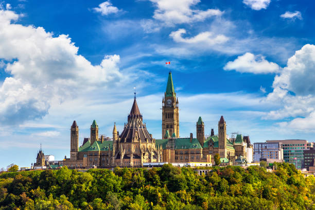 Canadian Parliament in Ottawa stock photo