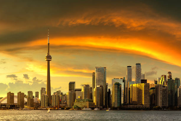 istock Toronto skyline at sunset, Canada 1341489768