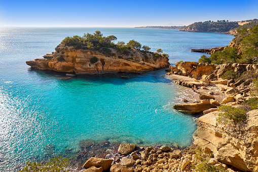 Ametlla L'ametlla de mar beach illot in Costa dorada of Tarragona in Catalonia