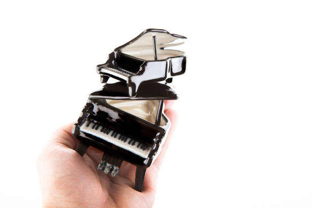 image of piano hand white background