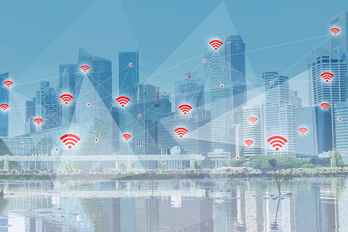 wireless network impact in big cities concept