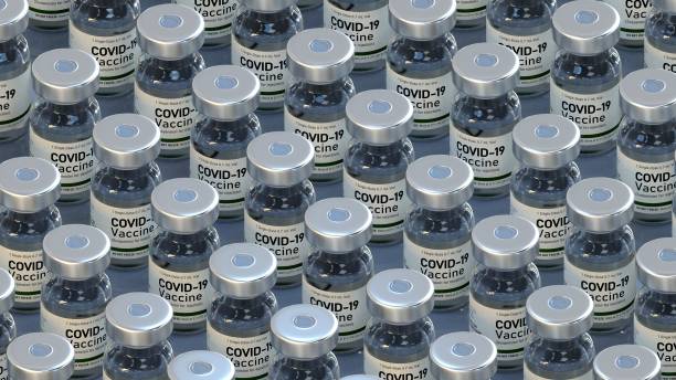 Covid-19 Vaccine vials - Pharma medical Corona Virus vaccine ampules stock photo