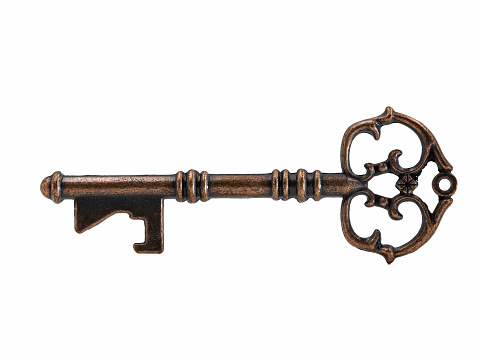 Close-up showing house keys in the lock of the front door to a house.