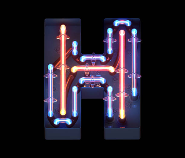 istock Neon in metal casing font. 1341501643