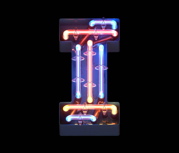 istock Neon in metal casing font. 1341501678