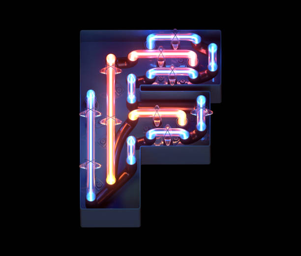 istock Neon in metal casing font. 1341502851