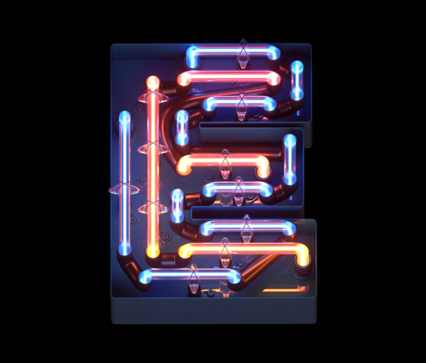 istock Neon in metal casing font. 1341503044