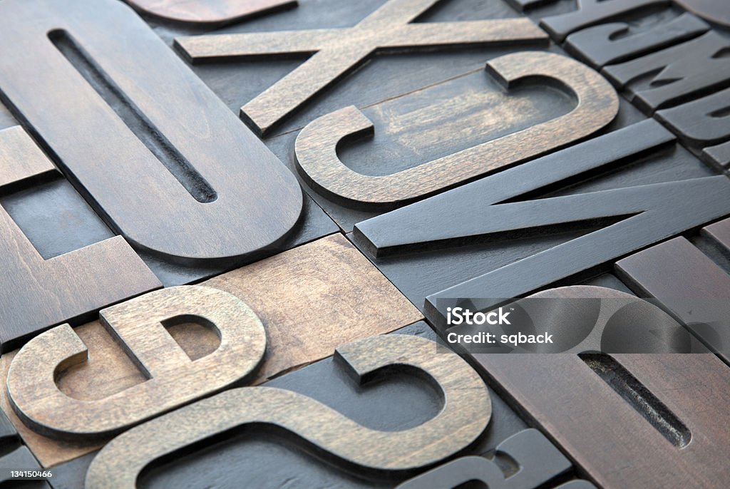 Letterpress background Alphabet Stock Photo