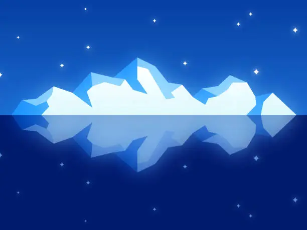 Vector illustration of Modern Iceberg Reflection Background