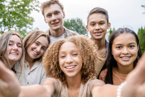 istock Multi-Ethnic Group of High School Students Taking a Selfie 1341510625