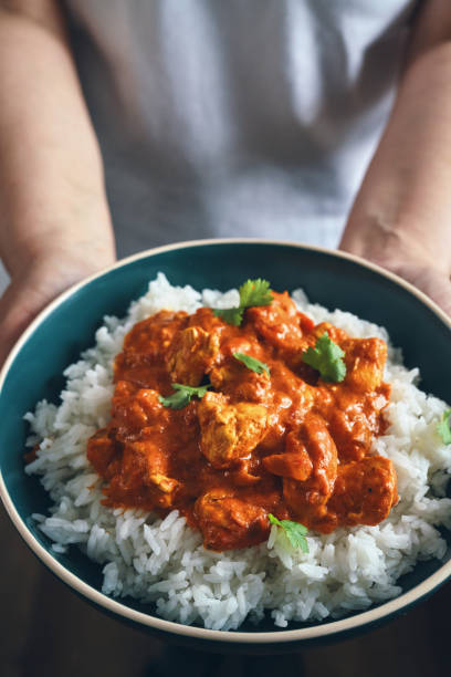 istock Indian Chicken Curry Served with Rice 1341518589