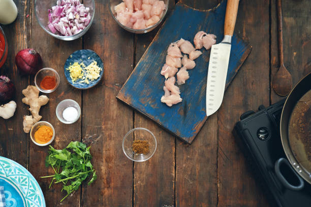istock Preparing Indian Chicken Curry in Domestic Kitchen 1341518596