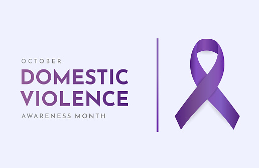 Domestic Violence Month card, October. Vector illustration. EPS10