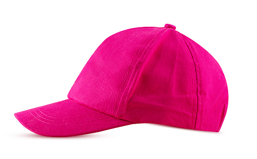 Fashion pink cap isolated on white background. Clipping Path. Full depth of field.