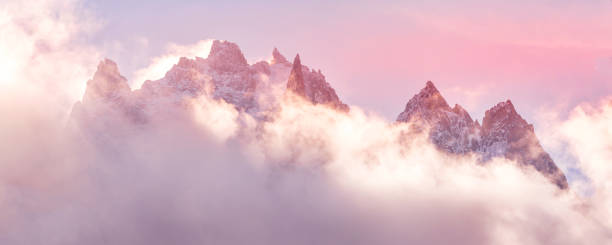 istock French Alps dawn mountains landscape with clouds 1341522093
