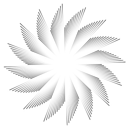 Abstract pattern of radial lines in groups forming fan like shape
