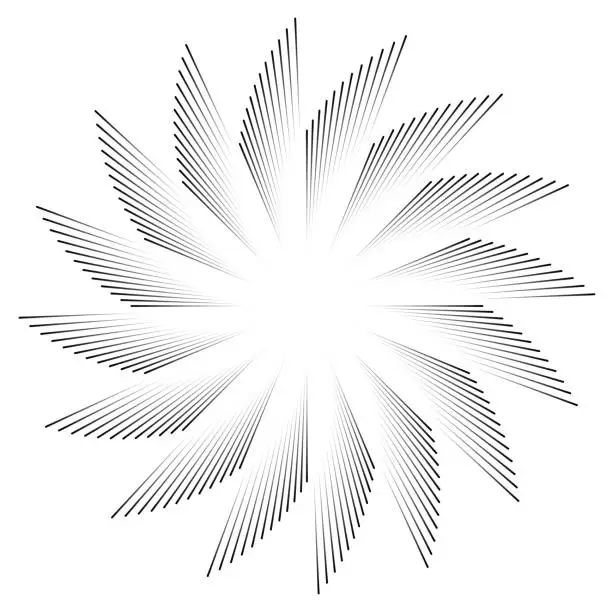 Vector illustration of Abstract pattern of radial lines in groups forming fan like shape