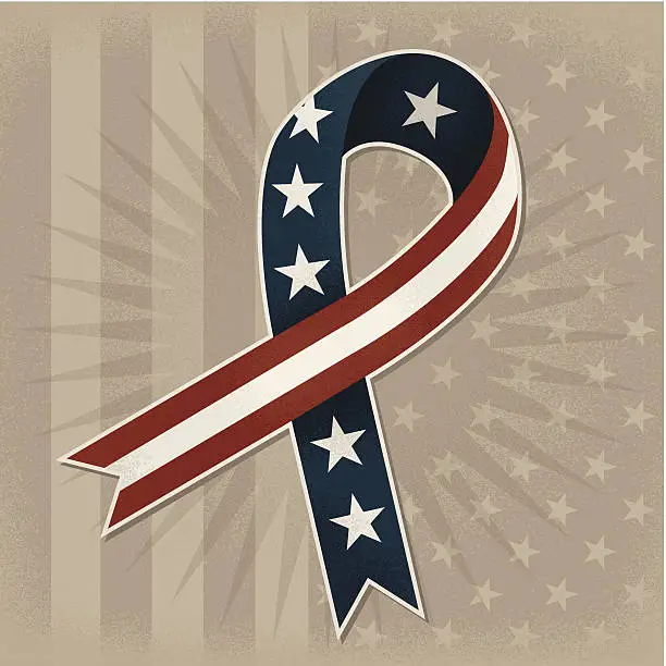 Vector illustration of American Ribbon